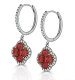 Ruby 2.42ct And Diamond 18k White Gold Alegria Earrings