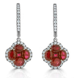 Ruby 2.42ct And Diamond 18k White Gold Alegria Earrings