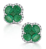 Emerald 2.41ct And Diamond 18k White Gold Alegria Earrings