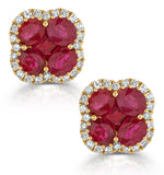 Ruby 2.39ct And Diamond 18k Yellow Gold Alegria Earrings