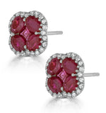 Ruby 2.39ct And Diamond 18k White Gold Alegria Earrings