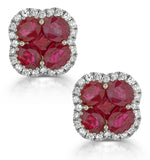 Ruby 2.39ct And Diamond 18k White Gold Alegria Earrings