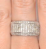 18k White Gold H/si Diamond Ladies Pave Ring