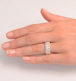 3 Row Diamond 1.50ct And 18k Gold Half Eternity Ring - N4490