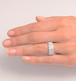 3 Row Diamond 1.50ct And 18k White Gold Half Eternity Ring - N4491
