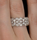 Wide Diamond Eternity Ring - Artdeco - 1.02ct In 18k White Gold