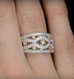 Wide Diamond Ring - Aspen - 0.41ct Set In 18k White Gold N4526