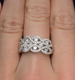 Diamond Weave 18k White Gold Ring  1.20ct H/si - N4542y