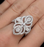 Vintage Diamond Ring 1.75ct H/si In 18k White Gold - N4547