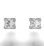 Platinum Princess Diamond Earrings - 0.30ct - H/si - 3mm