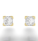 18k Gold Princess Diamond Earrings - 0.30ct - G/vs - 3mm