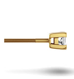 18k Gold Princess Diamond Earrings - 0.50ct - G/vs - 3.4mm