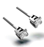 18k White Gold Princess Diamond Earrings - 0.66ct - G/vs - 3.8mm
