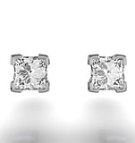 Platinum Princess Diamond Earrings - 0.66ct - H/si - 3.8mm