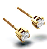 18k Gold Princess Diamond Earrings - 0.66ct - G/vs - 3.8mm