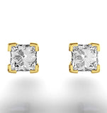 18k Gold Princess Diamond Earrings - 0.66ct - G/vs - 3.8mm