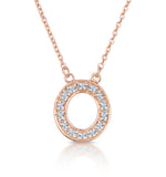 Initial 'o' Necklace Diamond Encrusted Pave Set In 9k Rose Gold
