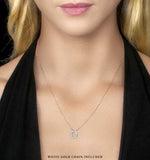 Initial 'o' Necklace Diamond Encrusted Pave Set In 9k White Gold
