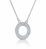 Initial 'o' Necklace Diamond Encrusted Pave Set In 9k White Gold