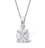 Galileo 1.00ct Look Diamond 0.41ct And Platinum Solitaire Necklace