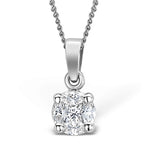 Galileo 0.50ct Look Diamond 0.18ct 18k White Gold Solitaire Necklace