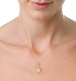 18k White Gold Lucia 0.82ct Diamond And Yellow Diamond Halo Pendant