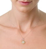 18k White Gold Arianna Diamond And Yellow Diamond Halo Pendant