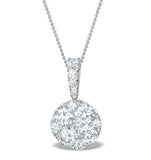 Diamond Moyen Galileo 1ct Pendant Necklace In 18k White Gold - R4647y