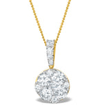 Diamond Moyen Galileo 1ct Pendant Necklace In 18k Gold - R4647