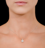 Diamond Carre Galileo 1.10ct Pendant Necklace In 18k White Gold