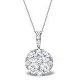 Diamond Grande Galileo 2.15ct Pendant Necklace In 18k White Gold
