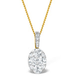 Diamond Oval Galileo 0.52ct Pendant Necklace In 18k Gold - R4640