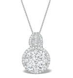 Diamond Halo Galileo 1.40ct Pendant In 18k White Gold - R4641y