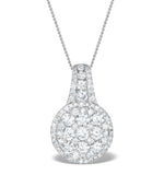 Diamond Halo Galileo 1.35ct Pendant In 18k White Gold - R4652y