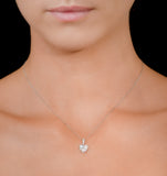 Diamond Galileo Heart 1.10ct Pendant Necklace In 18k White Gold