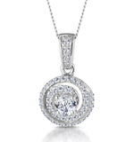 Diamond Swirl Necklace 0.60ct Set In 18k White Gold