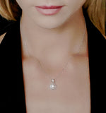 Diamond Swirl Necklace 0.60ct Set In 18k White Gold