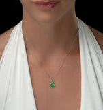 Emerald 1.04ct And Diamond 18k White Gold Alegria Necklace
