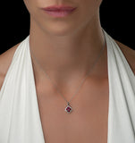 Ruby 1.34ct And Diamond 18k White Gold Alegria Necklace