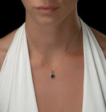 Sapphire 1.08ct And Diamond 18k Yellow Gold Alegria Necklace