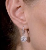 Halo Lab Diamond Drop Earrings - Florence - 1.50ct - In 9k White Gold