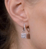 Halo Diamond Drop Earrings - Messina - 1.29ct - In 18k White Gold