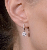 Halo Diamond Drop Earrings - Florence - 0.46ct - In 18k White Gold