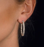 Diamond Hoop Earrings 4ct H/si In 18k White Gold - P3481y