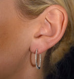 Diamond Hoop Earrings 0.54ct H/si In 18k White Gold - P3486y