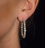 Diamond Hoop Emily Earrings 3.06ct H/si In 18k White Gold - P3489y
