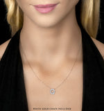 Initial 'q' Necklace Diamond Encrusted Pave Set In 9k White Gold
