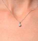 Galileo 0.50ct Look Diamond 0.18ct 18k White Gold Solitaire Necklace