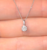 Galileo 0.50ct Look Diamond 0.18ct And Platinum Solitaire Necklace