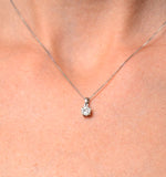 Galileo 0.50ct Look Diamond 0.18ct And Platinum Solitaire Necklace